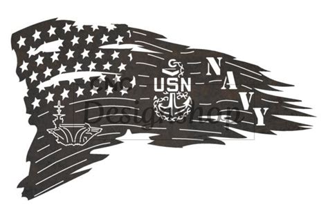 Navy Flag Dxf File For Cnc