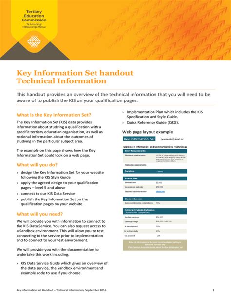 Technical Information Handout Tertiary Education Commission