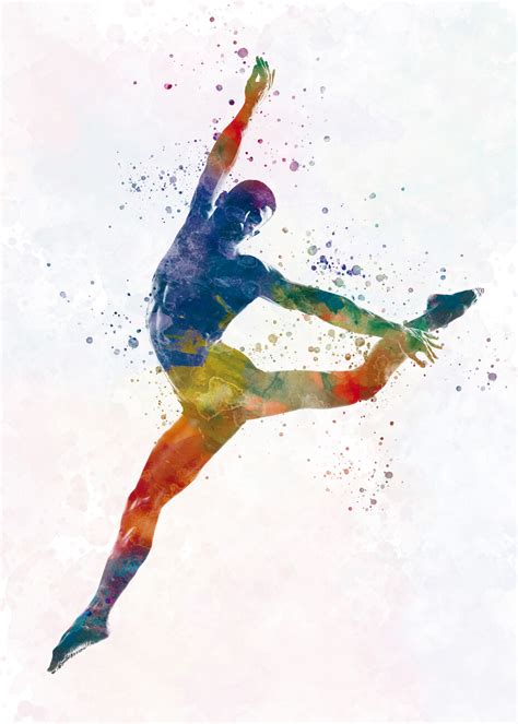 Wall Art Print Contemporary Dance In Watercolor Ts And Merchandise