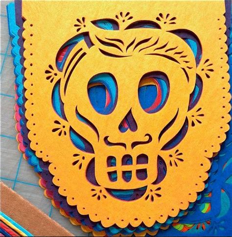 Keep your guests raving with our huge selection of colorful paper picado! Dia de Los Muertos Papel Picado Garland - Day of the Dead ...