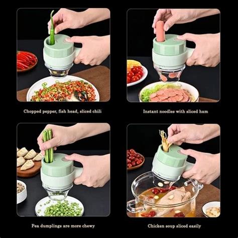 4 In 1 Electric Handheld Cooking Hammer Vegetable Cutter Set Food