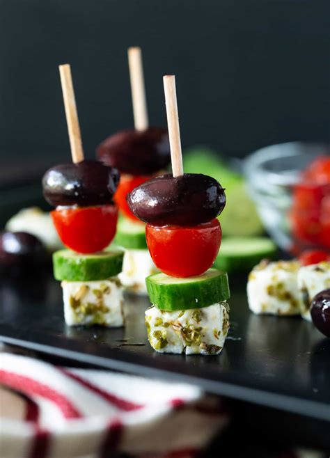 Fresh Colorful And Delicious These Make Ahead Greek Salad Skewers Are