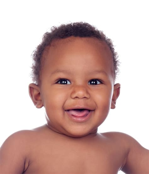 Premium Photo Beautiful African Baby With A Cute Smile Isolated On A