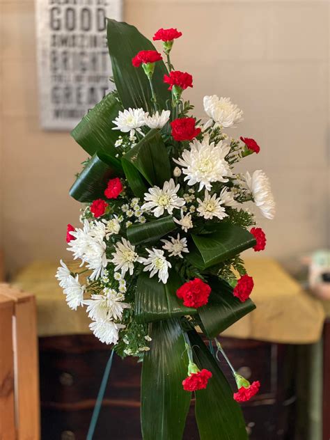 Lasting Modern Remembrance Standing Spray - Flowers From The Heart