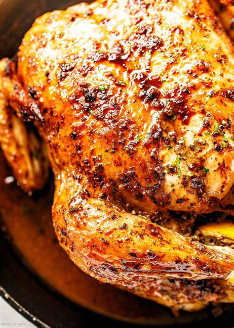 Roasted Chicken with Garlic Herb Butter | Baked chicken recipes healthy