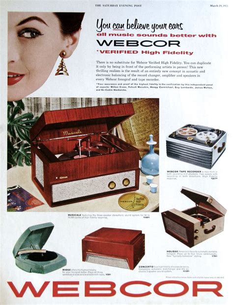 1955 Webcor Radio And Record Player Ad From Retroreveries Vintage