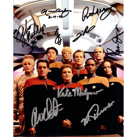 Autographs Reprints Star Trek Voyager Cast Signed 8x10 Autographed