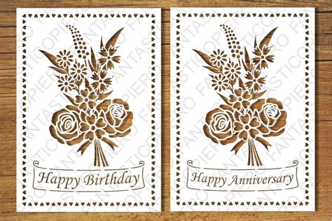 Happy Birthday Happy Anniversary Greeting Card Blank Svg Files By