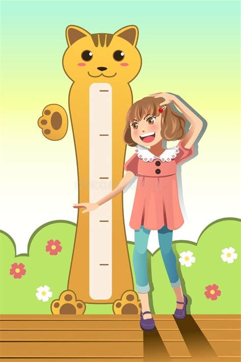 Girl Measuring Her Height Stock Vector Illustration Of People 29192575