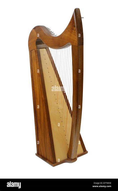 Classical Musical Instrument Harp On A White Background Stock Photo Alamy