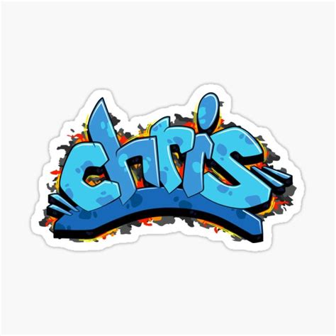 Chris Graffiti Name Sticker For Sale By Namegraffiti Redbubble