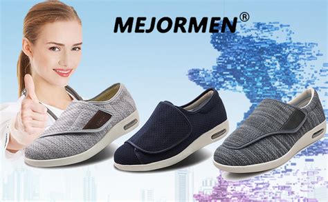 Mejormen Mens Diabetic Shoes Extra Wide Width Easy On And Off Walking