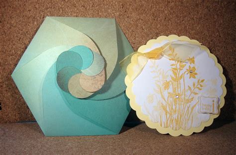 In fact, you could save up to 40% on our range of paper, card, envelopes and card blanks. Kathie's Cards: Round Card with Hexagonal Envelope in Yellow