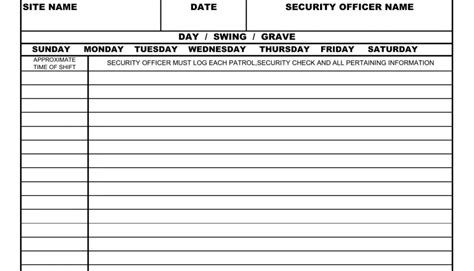 Security Guard Daily Report Sample PDF Form FormsPal Army