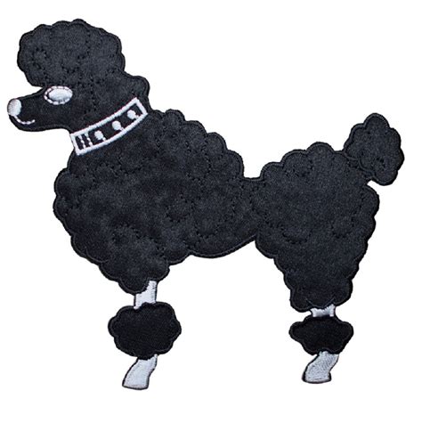 Medium Poodle Applique Patch Black Dog Facing Left Sock Hop Etsy
