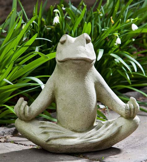 Cast Stone Zen Frog Garden Statue Wind And Weather
