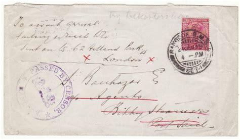 1915 Burma Egypt Gb Ww1 Censored At Rangoon And Forwarded 20455 Mike White Uk Postal
