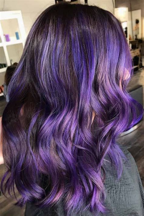 They are merely effortless to wear and can be tailored to suit any skin 7 lengthy curly hair with highlights of purple. 50 Cosmic Dark Purple Hair Hues For The New Image | Dark ...