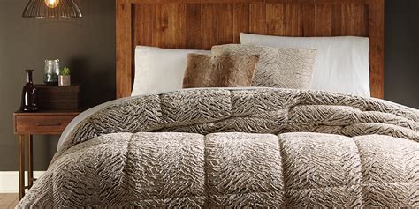 Cannon Faux Fur Comforter Brown Home Bed And Bath Bedding