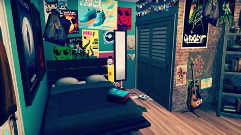 The Sims 4 Teen Boys Bedroom Speed Build Youtube