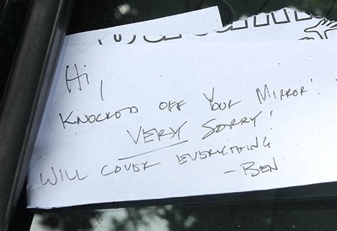 Ben Affleck Leaves Driver Considerate Note After Careening Into A