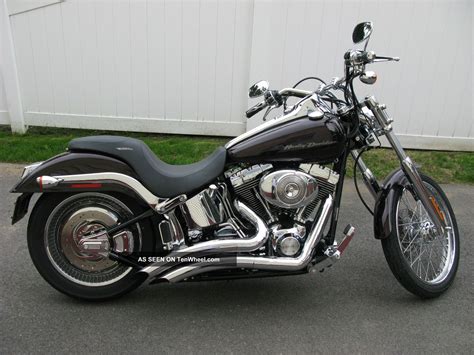 Rob liked the hidden rear suspension on the softails and had always wanted a springer for the added character it gives the bike. Gorgeous Black Cherry 2006 Harley Davidson Softail Deuce ...