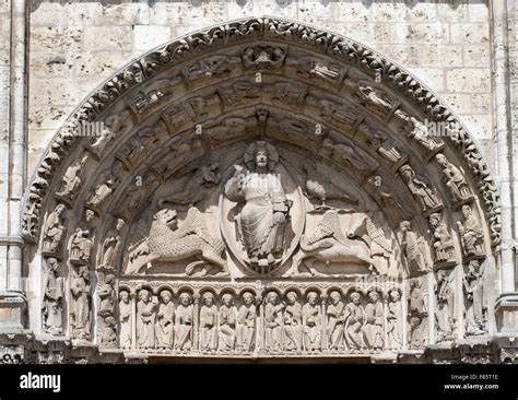 The Central Tympanum Depicting Christ And The Apocalypse Chartres