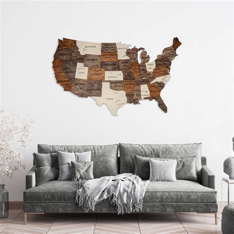 United States Map Wall Decor Map