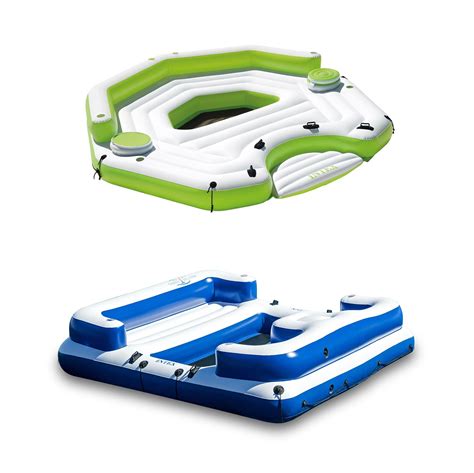 Intex Inflatable Key Largo Island Float With Coolers And Intex Oasis Island Raft