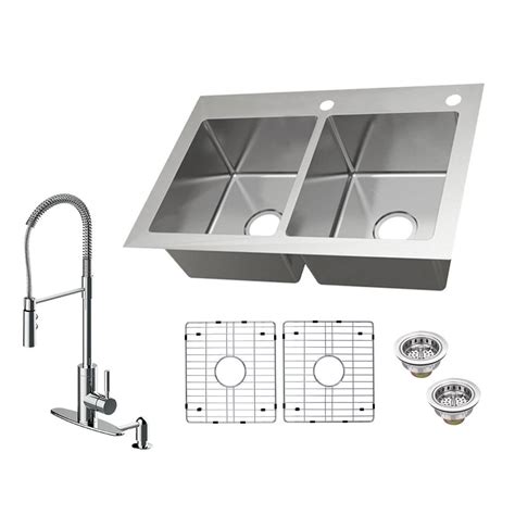 Glacier Bay All In One Dual Mount 18 Gauge Stainless Steel 33 In 2
