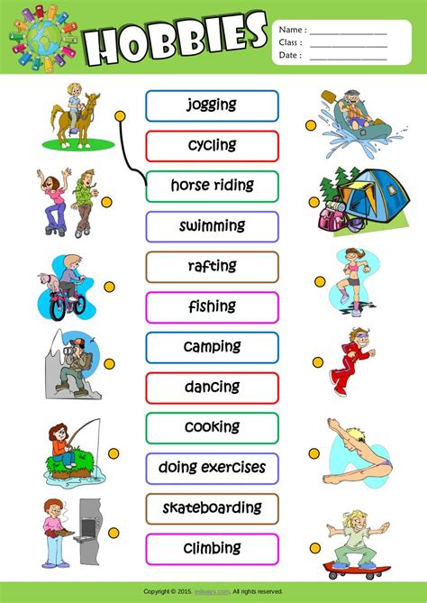 Ebooks can help children develop good reading habits. Hobbies Worksheet Pdf | Kids Activities