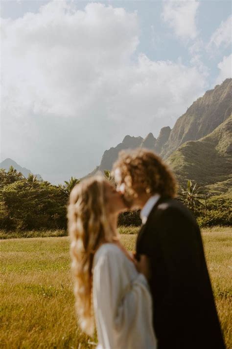 Dream Elopement Oahu Hawaii Kualoa Northshore Beach Ocean Hawaiian Island Wedding Elope R