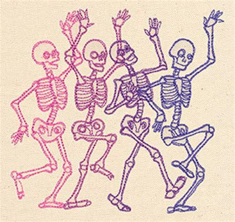 Danse Macabre Skeleton Dancing Group Embroidered Waffle Weave Etsy