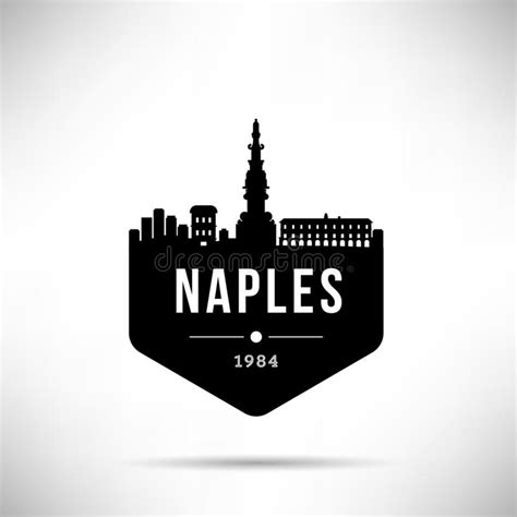 Vector Naples City Badge Linear Style Stock Illustration