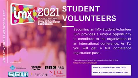 Acm Imx 2021 Call For Student Volunteers Apply To Be A Student