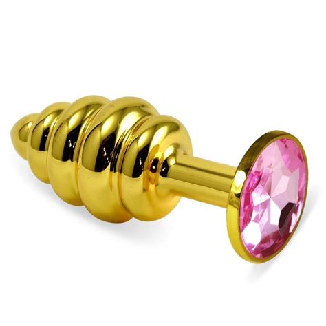 Spiral Butt Plug Rosebud Pink Jewel GaySteel