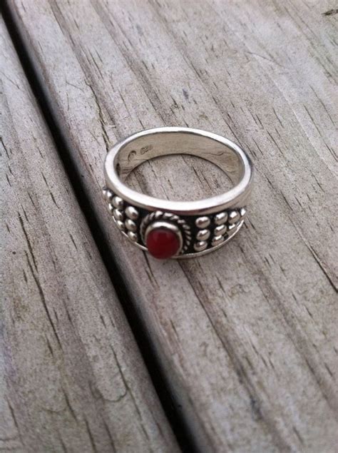 Vintage Sterling Silver 925 Edgy Clean Cabochon Ring Size 9 Etsy