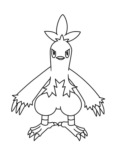 Combusken Pokemon Coloring Pages Free Printable
