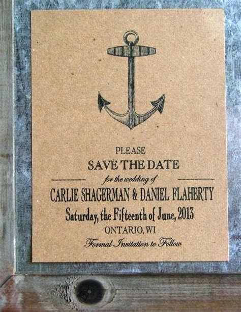 Most beach weddings are held on sunny shores with high temperatures. Nautical Save The Dates, Anchor Save The Date Cards ...