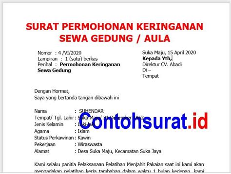 Check spelling or type a new query. Contoh Surat Permohonan Keringanan Biaya Sewa Gedung ...