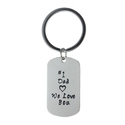 12pclot Stainless Steel Keyring 1 Dad Heart We Love You Keychain T