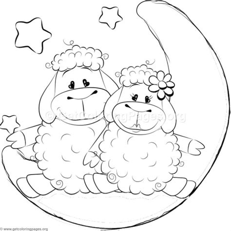 Easy cute coloring pages of animals tag coloring pages easy cute flower for adults christmas printable disney mandala of animals puppy animal to print download and print out this couple in love coloring page. Cartoon Animal Romantic Couple in Love Cute Sheeps ...
