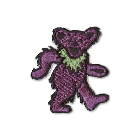 P087a Purple Grateful Dead Rainbow Marching Dancing Bear Embroidered