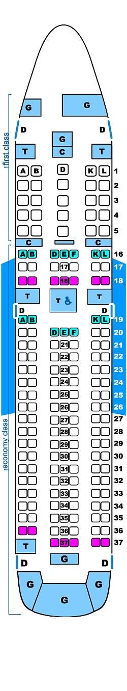 Seat Map Continental Airlines Boeing B767 200er Seatmaestro