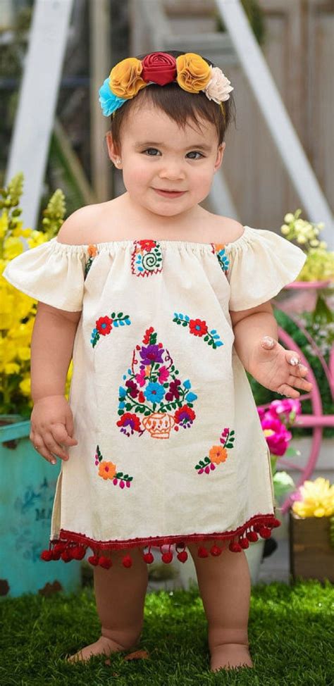 Adorable Moni Mexican Embroidered Dress Baby Dress Mexican