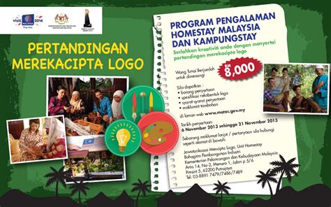 The ministry of tourism and culture (malay: Pertandingan Merekacipta Logo Program Pengalaman Homestay ...