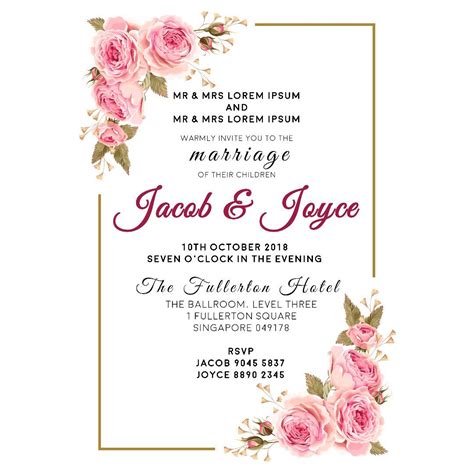 Contoh Invitation Wedding Card