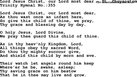Trinity Hymnal Hymn Lord Jesus Christ Our Lord Most Dear St