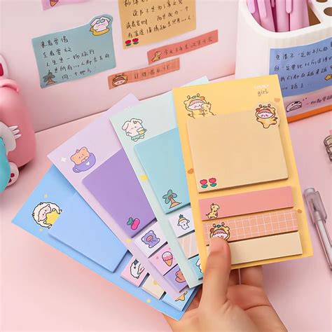 Kawaii Memo Pad Bookmarks Creative Cute Sticky Notes Index Posted