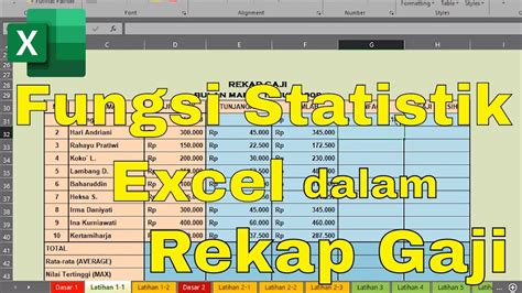 Fungsi Excel Yang Sering Digunakan Di Kantor Fungsi Statistik Dasar Excel YouTube
